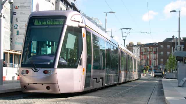 Luas suspended in Dublin city centre