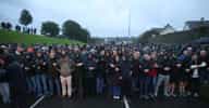 PSNI officers near the Garvaghy Road blockade in Portadown as the Orange Order march is halted