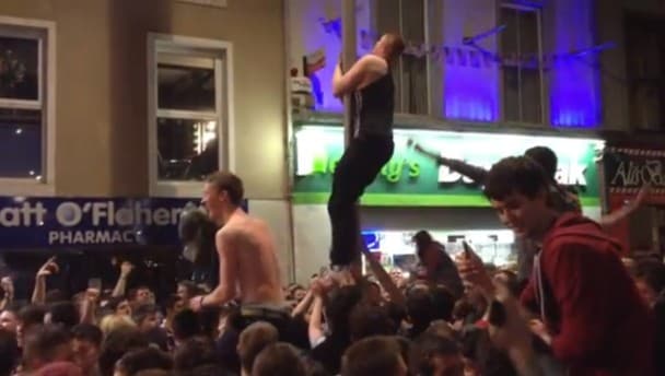 Video: Watch footage of the Galway RAG week antics outside Supermacs