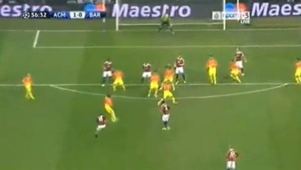 Video: AC Milan pull ahead against Barça with a slight suspicion of handball