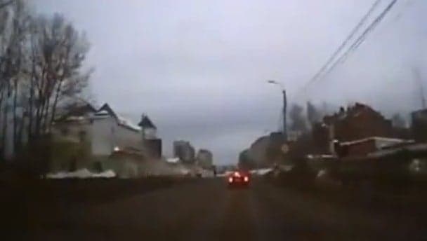 Video: Car crashes and takes off like a plane