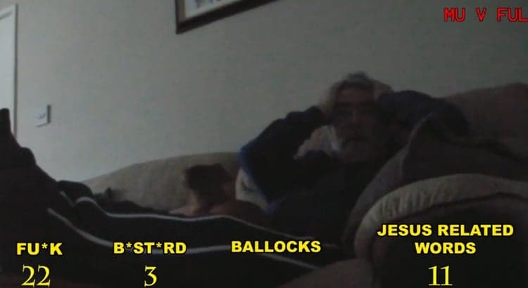 Video: Irish dad’s priceless reaction to watching Manchester United draw with Fulham (NSFW language)