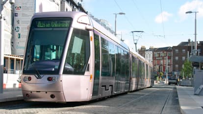 Luas suspended in Dublin city centre