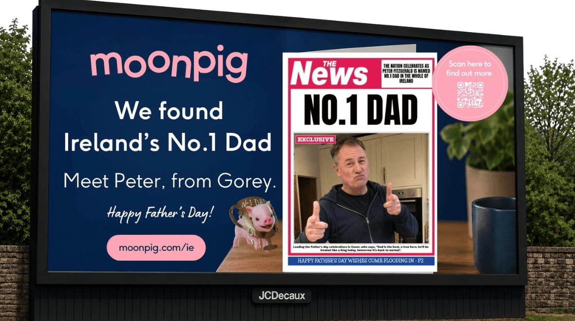 One Irish dad is about to appear on billboards across Ireland this Father’s Day