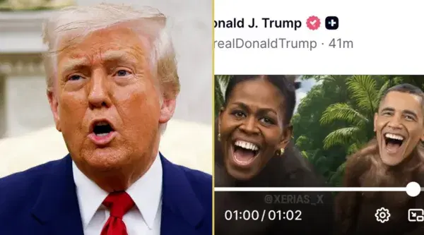 Donald Trump posts ‘disgusting’ racist clip of Obamas in unhinged rampage