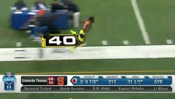 Video: NFL hopeful runs really fast, then falls on his face Video: NFL hopeful runs really fast, then falls on his face