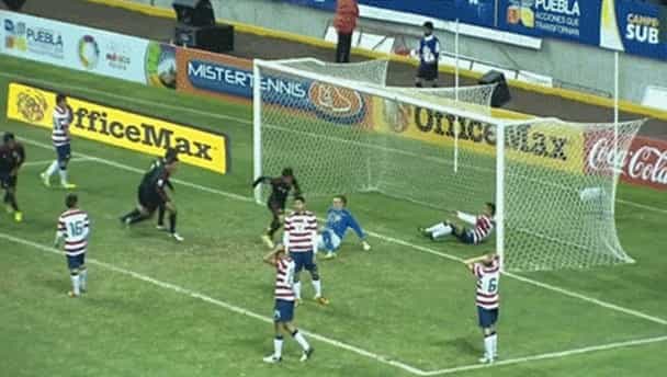 Video: Worst piece of sportsmanship of the day, as US keeper trips celebrating striker Video: Worst piece of sportsmanship of the day, as US keeper trips celebrating striker