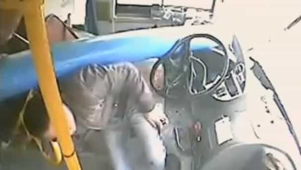 Video: Giant pole smashes through a bus in China hitting driver on the head Video: Giant pole smashes through a bus in China hitting driver on the head