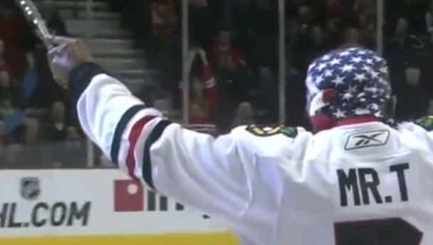 Video: ‘I pity the puck.’ Mr T scores at half-time in the Chicago Blackhawks game last night Video: ‘I pity the puck.’ Mr T scores at half-time in the Chicago Blackhawks game last night