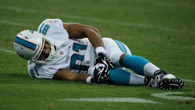 Video: Horrific knee injury inflicted on Miami Dolphins player in pre-season game Video: Horrific knee injury inflicted on Miami Dolphins player in pre-season game