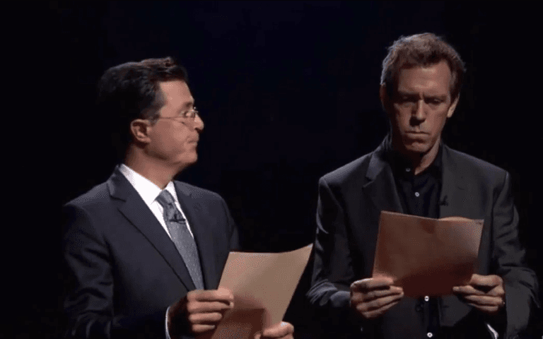 Video: Swearing with class, featuring Hugh Laurie and Stephen Colbert Video: Swearing with class, featuring Hugh Laurie and Stephen Colbert