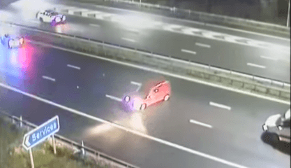 WATCH: The moment police stop a man driving the wrong way down a motorway WATCH: The moment police stop a man driving the wrong way down a motorway