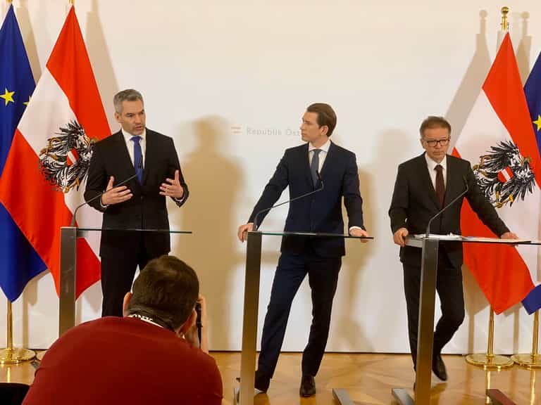 Austria bans gatherings of any more than five people Austria bans gatherings of any more than five people