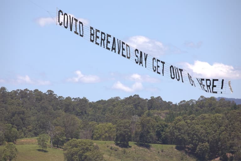 Banner calling for Matt Hancock to quit flown over I’m A Celeb camp Banner calling for Matt Hancock to quit flown over I’m A Celeb camp