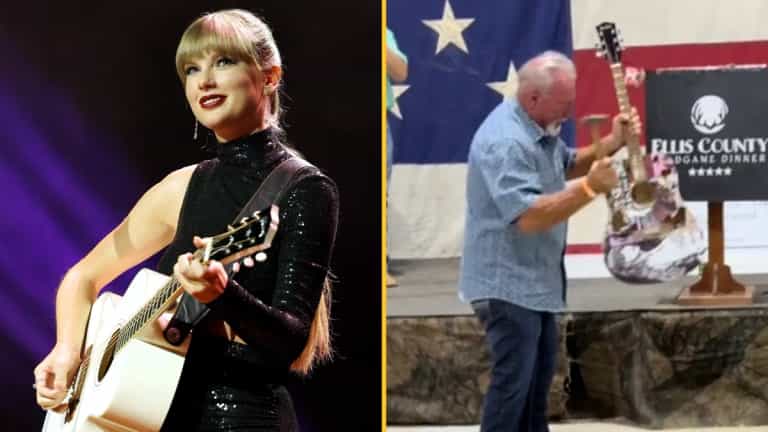 Man buys guitar signed by Taylor Swift then immediately destroys it Man buys guitar signed by Taylor Swift then immediately destroys it