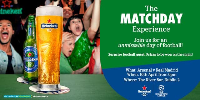 Champions League nights are better with Heineken® 0.0 — and Dublin, this one’s for you! Champions League nights are better with Heineken® 0.0 — and Dublin, this one’s for you!
