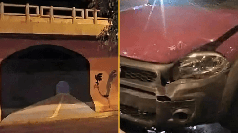 Man causes crash after painting realistic tunnel under bridge Man causes crash after painting realistic tunnel under bridge