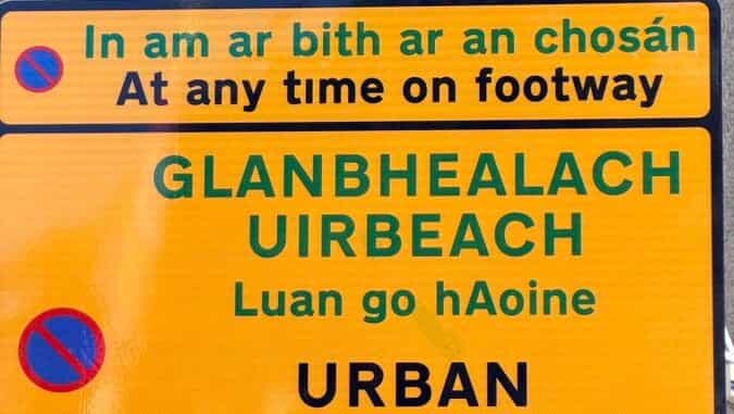 First ever Irish-English road signs installed in Northern Ireland First ever Irish-English road signs installed in Northern Ireland