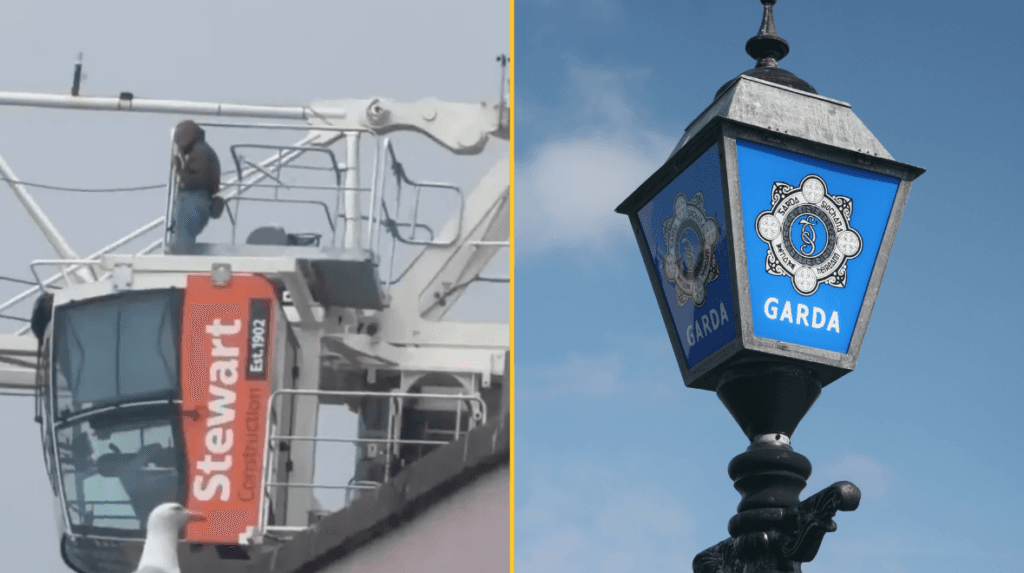 Man arrested after climbing crane in Dublin
