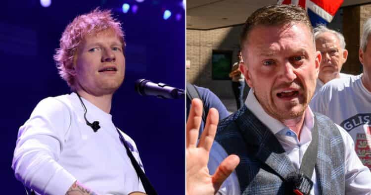 Tommy Robinson comes out in support for Ed Sheeran in career low for singer Tommy Robinson comes out in support for Ed Sheeran in career low for singer
