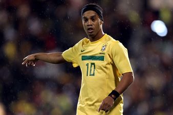 Ronaldinho gets the better of Seaman yet again as he releases his own brand of condoms