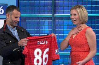 Pic: Ryan Giggs surprises Countdown’s Rachel Riley on her 1000th show