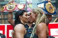 Picture: Two female boxers go from intense stare down to kissing