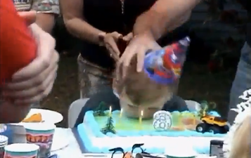 Video: Family gathering turns nasty after birthday cake prank