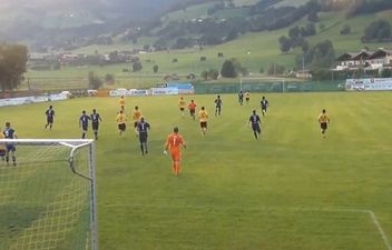 Austrian Goalkeeper scores a cracking goal from inside his own box