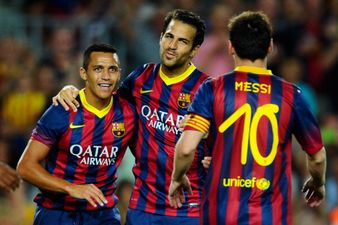 Pic: Barcelona wear jerseys with lettering designed by local girl with Down Syndrome; all jerseys auctioned for charity afterwards