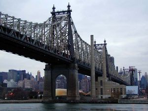 Pics: Large plume of black smoke streams from the centre of New York bridge