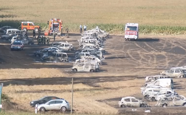 Video: Botched BBQ burns 64 cars in Brittany