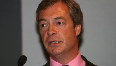 Nigel Farage falls victim to very unfortunate technical fault on public big screen in Manchester