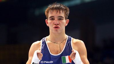 Brilliant picture of Michael Conlon putting the hurt on his Mexican opponent