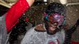 Pic: World Series MVP David Ortiz celebrates with the biggest bottle of champagne ever