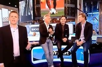 Video: David Ginola was caught making a very rude gesture live on BT Sport this afternoon