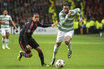 Video: Georgios Samaras stars in ‘Man getting hit by football’ during Celtic’s win over Ajax
