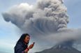Amazing image of a volcanic eruption at Mount Sinabung in Indonesia