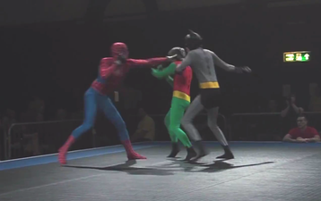 Video: Spider-Man fights Batman & Robin in this hilariously bad, yet completely real, MMA showdown
