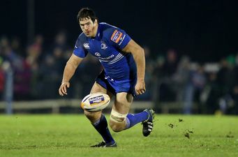 Picture: Leinster’s Mike McCarthy was absolutely covered in blood after being stamped on