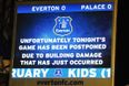 Pic: Die-hard Everton fan gets the royal treatment after postponement of Crystal Palace game last night