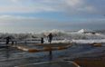 Video: These huge waves forced pedestrians to flee the footpath in Tramore this morning
