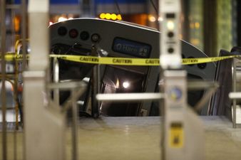 Video: Watch the moment a train derailed at Chicago airport and travelled halfway up an escalator