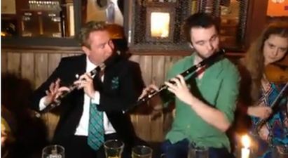 Video: Here’s Michael Flatley giving it socks on the flute at a trad session in Cork