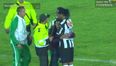 Video: Fan runs onto pitch and gives Ronaldinho a big hug