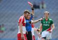 Video: Fergal Doherty sees red for this clash with Aidan O’Shea in National League semi-final