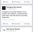 Typo of the day: Lahinch Bar congratulates Counsillor on last weekend’s erection