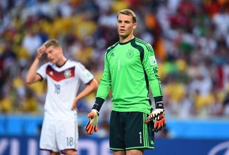 Vine: Germany goalkeeper Manuel Neuer made an Anthony Nash style clearance tonight