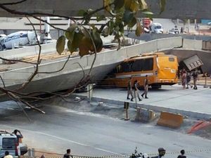 Terrible scenes in World Cup host city Belo Horizonte as a motorway collapses on a bus