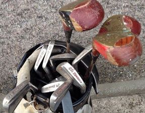 Pic: This set of ‘wild chape’ golf clubs in Newry deserve to be sold for the quality of this Gumtree ad alone